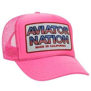 NWOT aviator nation hot pink USA patriotic hat.